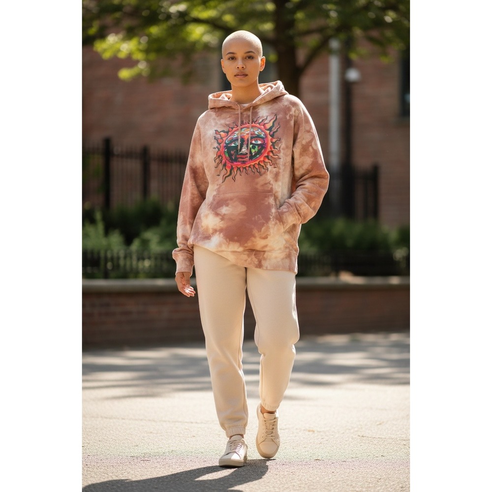 Sublime Tie Dye Sun Face Hoodie Sweatshirt‎ 1995 Summer Tour Unisex L